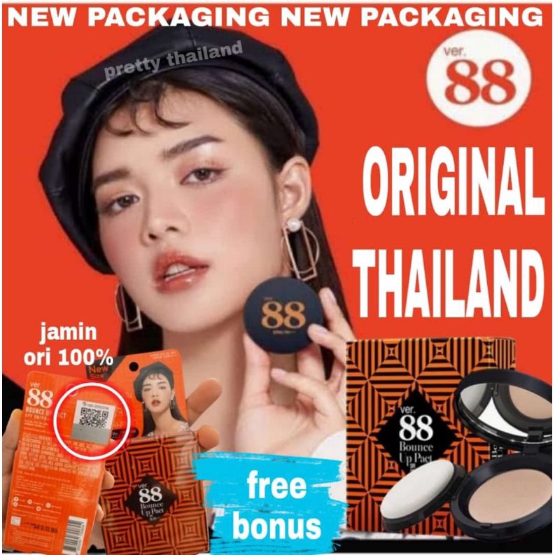 BEDAK COMPAK COMPACT PADAT VER 88 VER88 ORIGINAL THAILAND MENUTUP NODA WAJAH FULL COVERAGE TEXTURE K