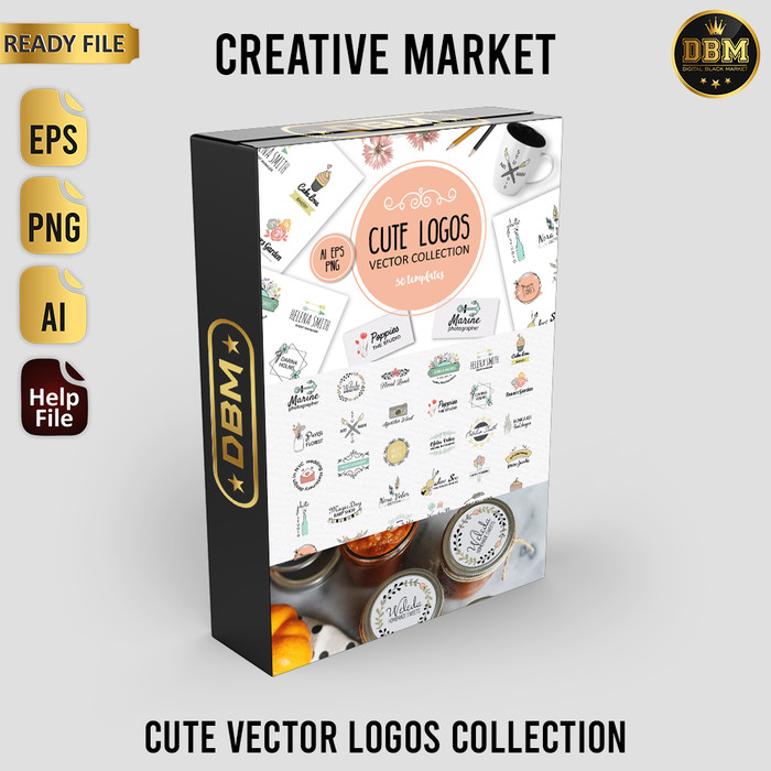 Cute Vector Logos Collection - Photoshop &amp; Illustrator