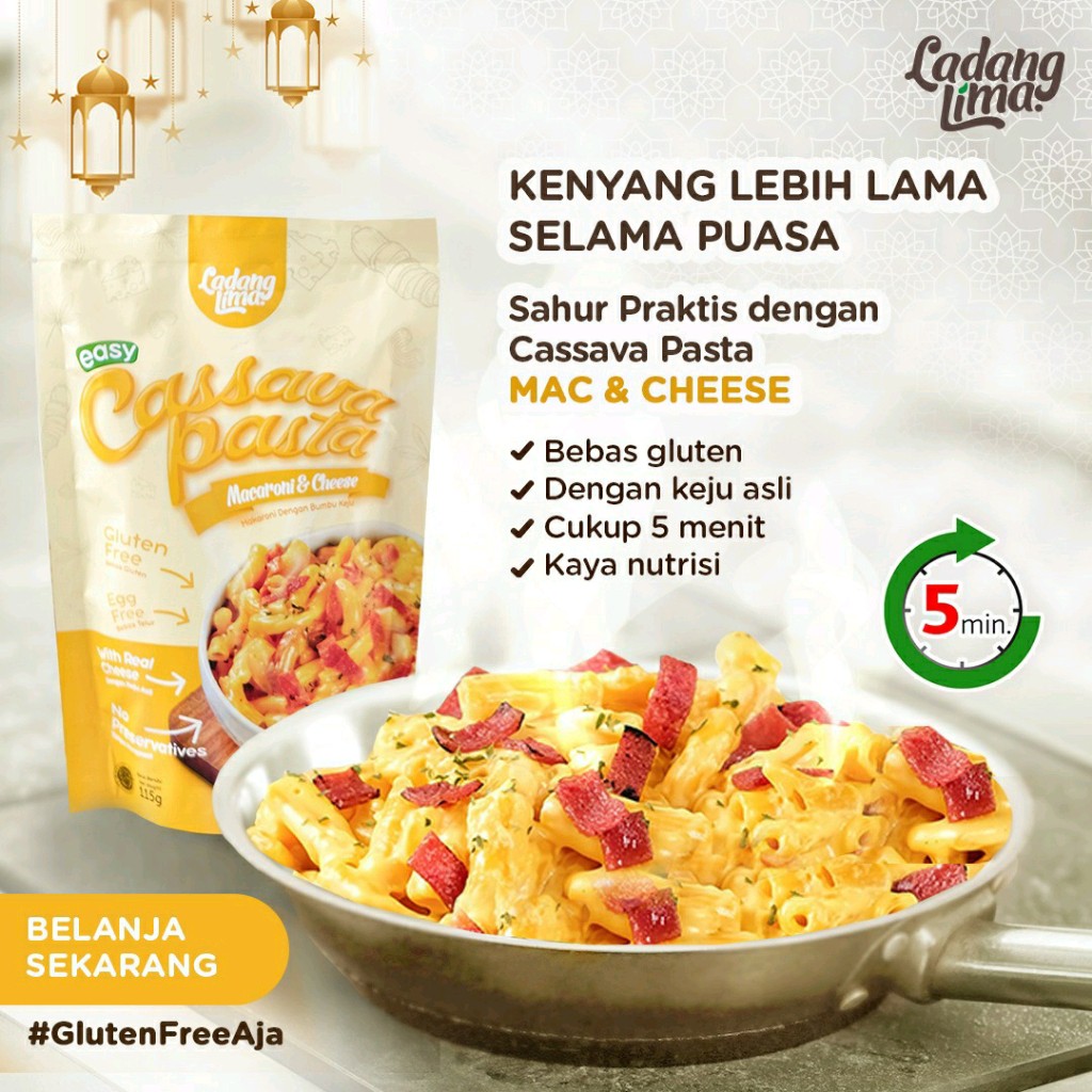 Ladang Lima Cassava Pasta Fusilli / Original 100 g / Mac &amp; Cheese 115 g / Makaroni MPASI Non MSG