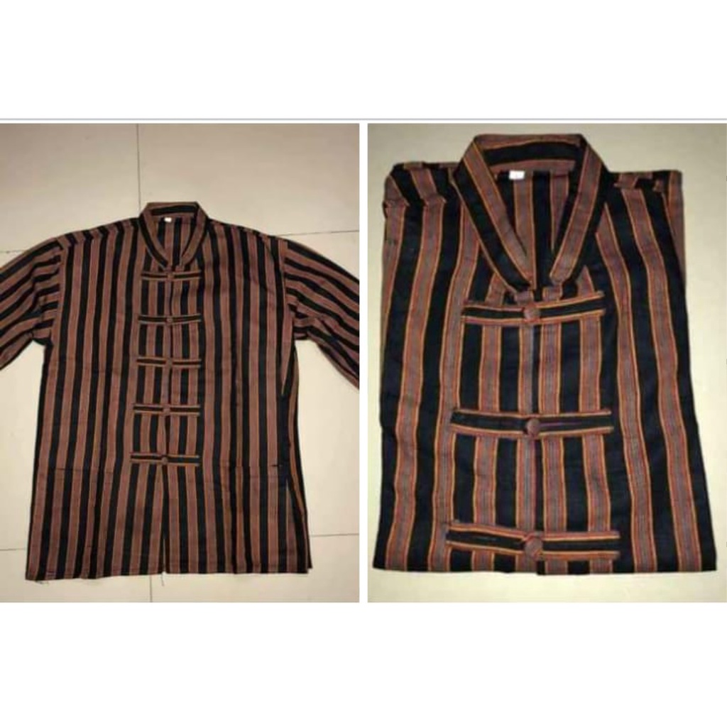 Baju Surjan Lurik Hitam Putih Batik Pria Baju Adat Jawa Baju Lurik Jawa Lurik Jawa Surjan