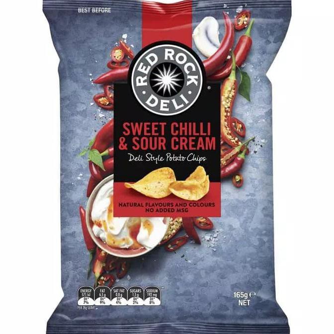 

Dijual Red Rock Deli Potato Chips Sweet Chili &Sour Cream 165Gr Terlaris