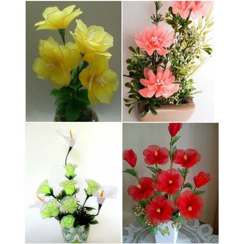 Kain Stoking Polos Part 2  Bahan Bunga stoking Kain stoking warna Nylon Flower Bahan Halus Kain Stok