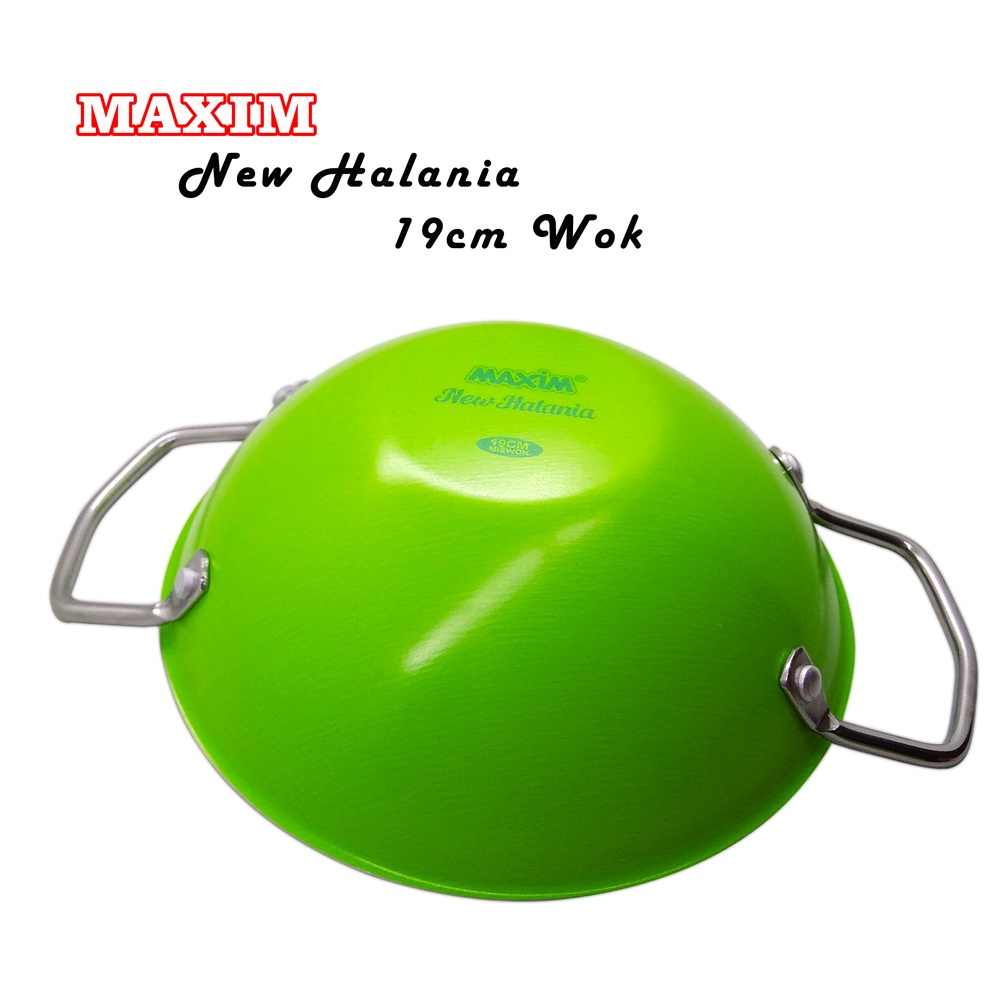 Maxim New Halania Mie Wok 19 cm + Piring Kaca