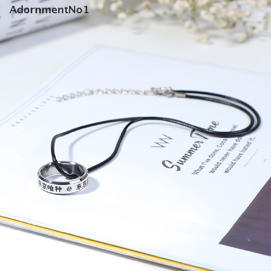 (AdornmentNo1) Kalung + Cincin Titanium Steel Motif Anime Tokyo Ghoul Kaneki Untuk Cosplay