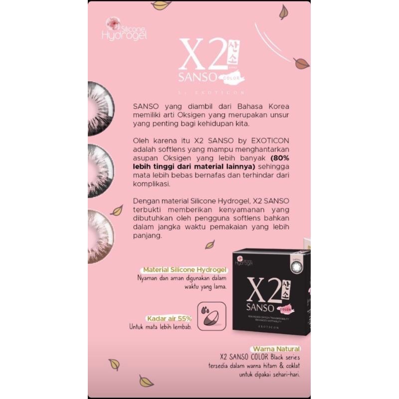 Softlens X2 SANSO BLACK | Normal &amp; Minus 0.50 s/d 4.00 FREE LENSCASE - KASIMURA