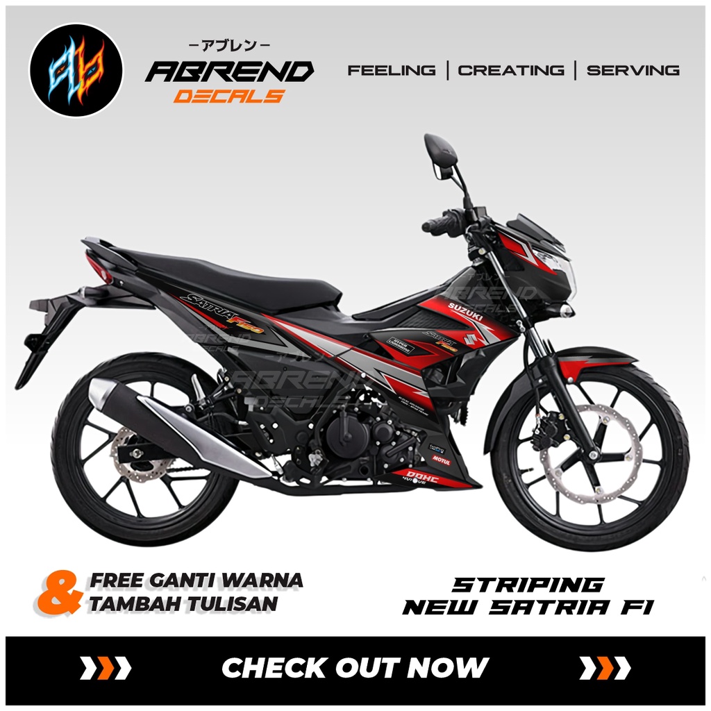 Striping Satria Fi Graphic Custom / Stiker Motor Suzuki Satria Fu Injeksi 2021