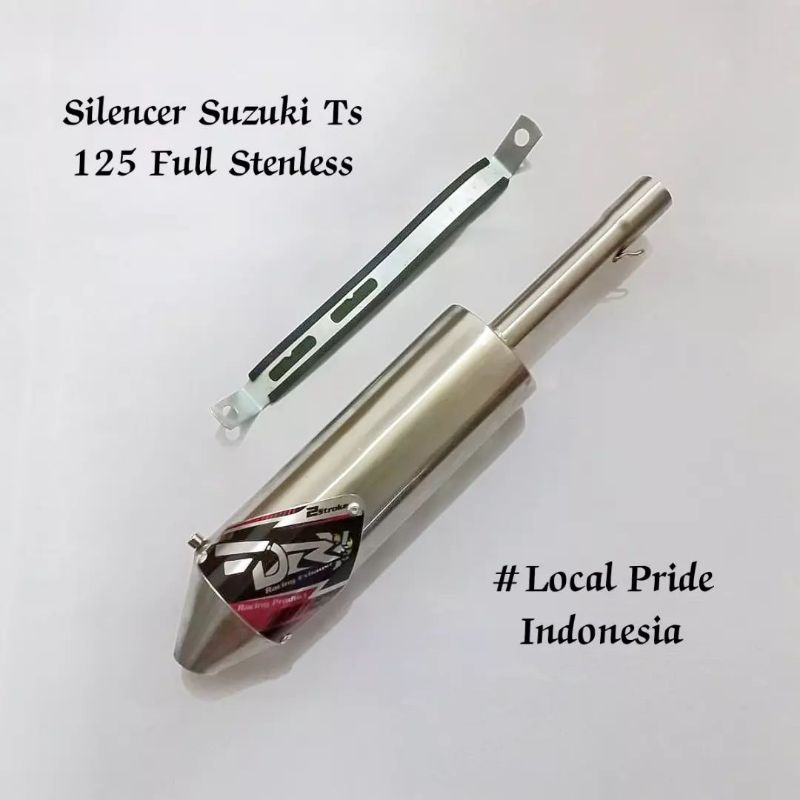 SILENCER SUZUKI TS 125 FULL STENLESS ORIGINAL DRY RACING EXHAUST