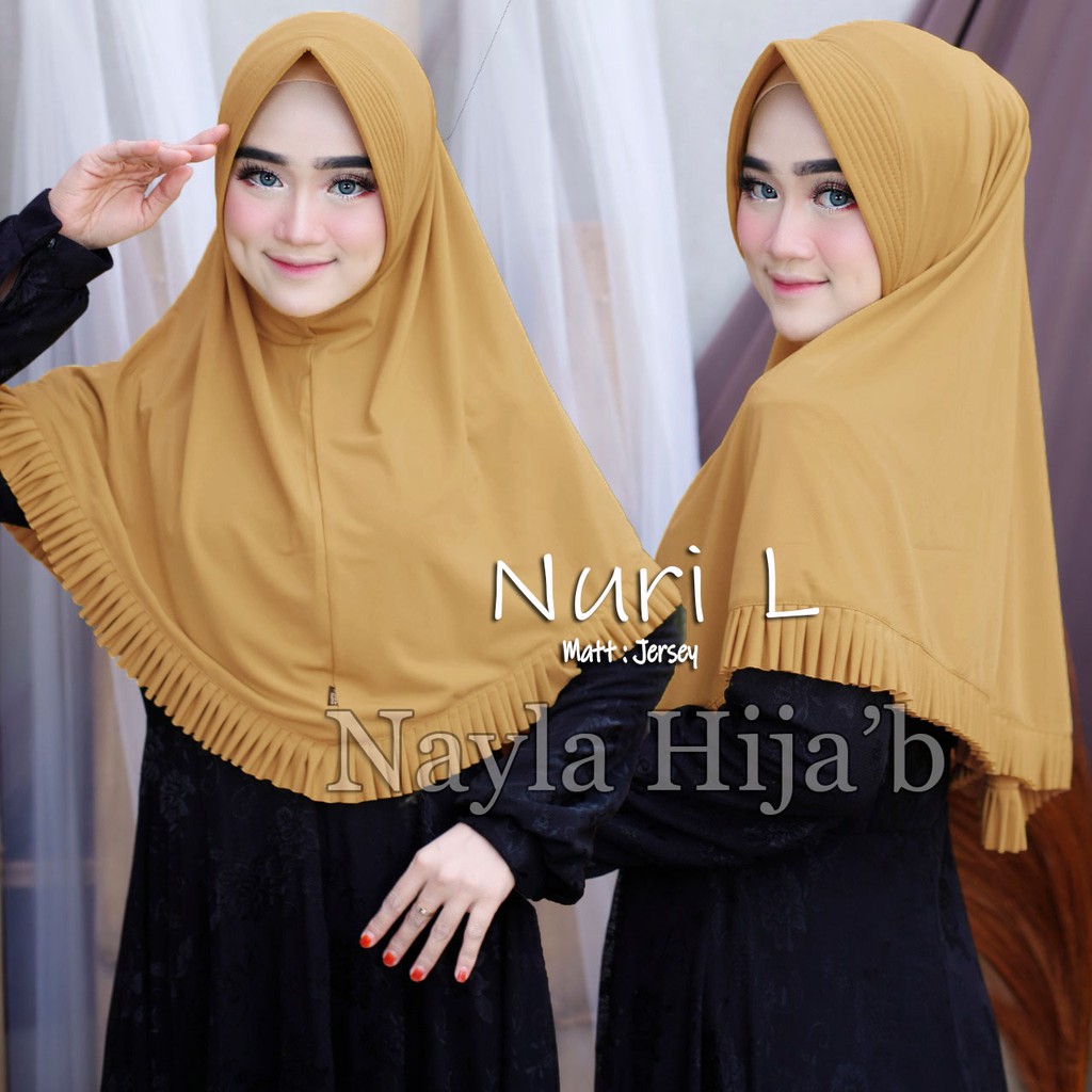 JILBAB INSTAN JERSEY TERBARU HIJAB BERGO NURI L,XL TERMURAH NAYLA HIJAB