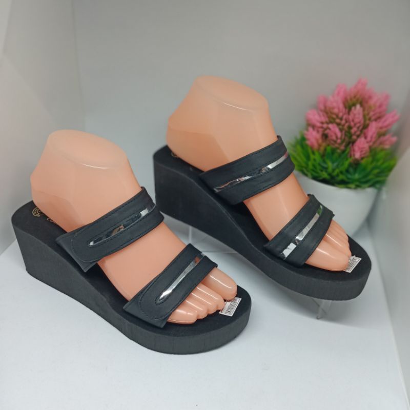 Sandal Wedges Selop ban 2 zee-she 15