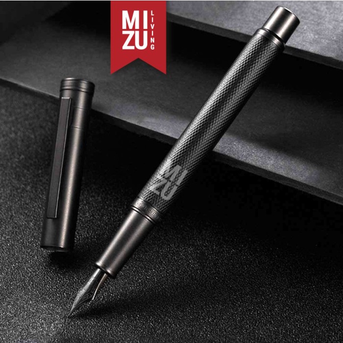 

Eklusif Hongdian Black Forest Series Fountain Pen Gift Set Black Titanium Nib Trendi