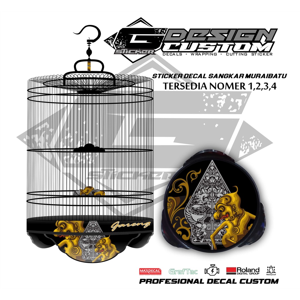 DECAL TEBOK EBOD MURAI BATU No.1 2 3 GAMBAR TOKOH WAYANG GARENG