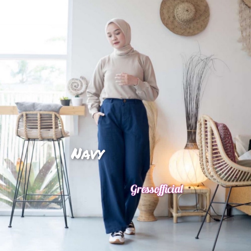 YUKA SLIM CULLOTE - KULOT LINEN HIGHWAIST - LEA PANTS CELANA KULOT LINEN HIGHWAIST PREMIUM - CELANA 