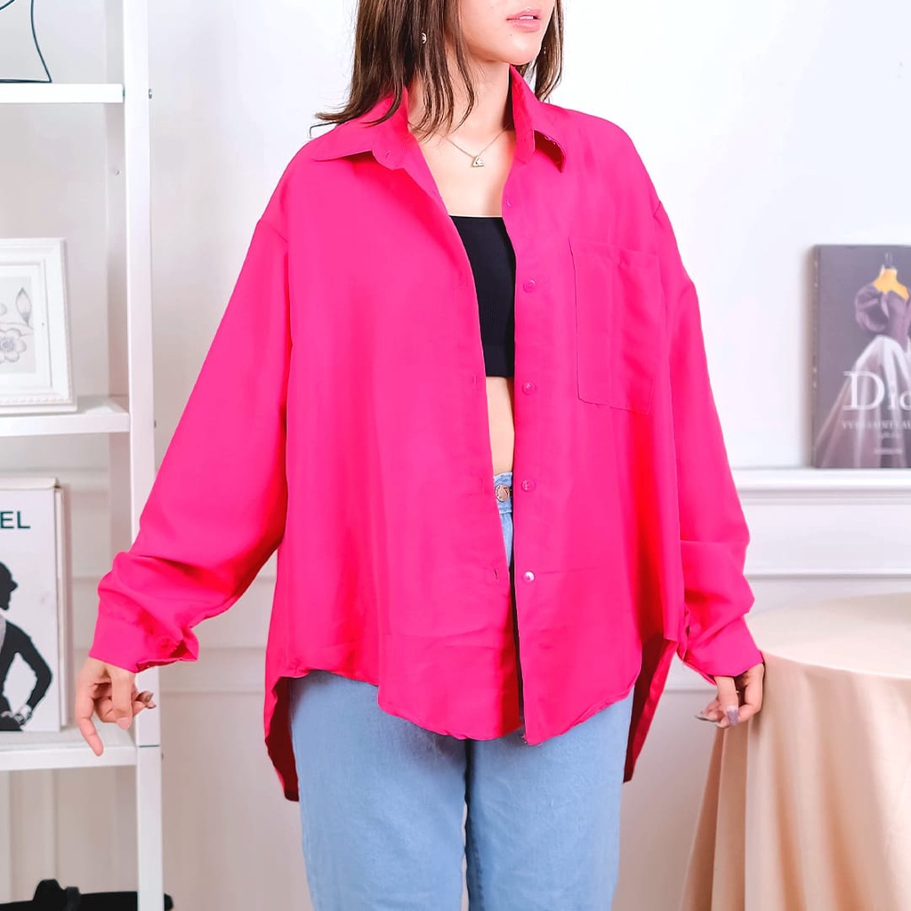 Gempi Oversize ColorPop Shirt | Baju Wanita Terbaru