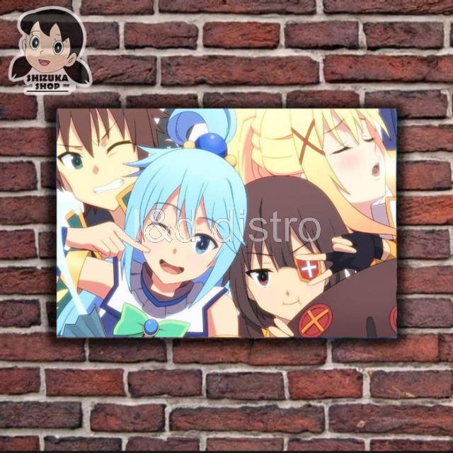I&d distro - Hiasan Dinding Anime Konosuba Aqua Kazuma Megumin | Gratis Stiker