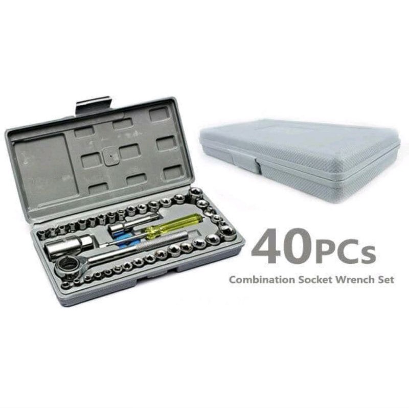 COD // AIWA Kunci Soket 40 In 1 // ToolKit Set 40 pcs - Wrench Ring - Tools Kit - Kunci Pas - Sock - Shock - Pas- Obeng Multi