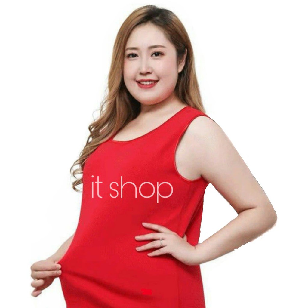 ITSHOPING - Tanktop Jumbo Tali Lebar Viorano Big Size Singlet Tengtop Wanita Jumbo Sexy Gym Bahan Adem Warna Polos