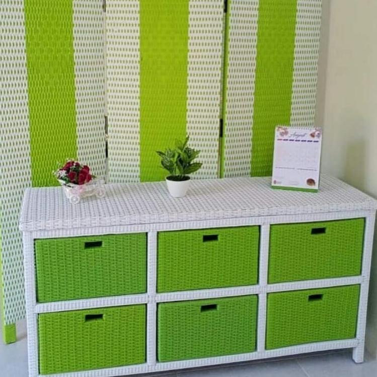 Koleksi Terbaru.. Lemari Laci Rotan Sintetis Rak Laci Rotan Sintetis Meja Laci Bufet Laci 6 Rotan Si