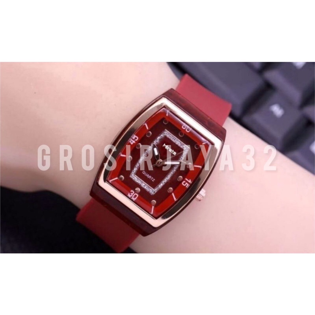 (GROSIRJAYA32) JAM TANGAN WANITA MRETE ANALOG WATCH KOREAN FASHION KARET STRAP