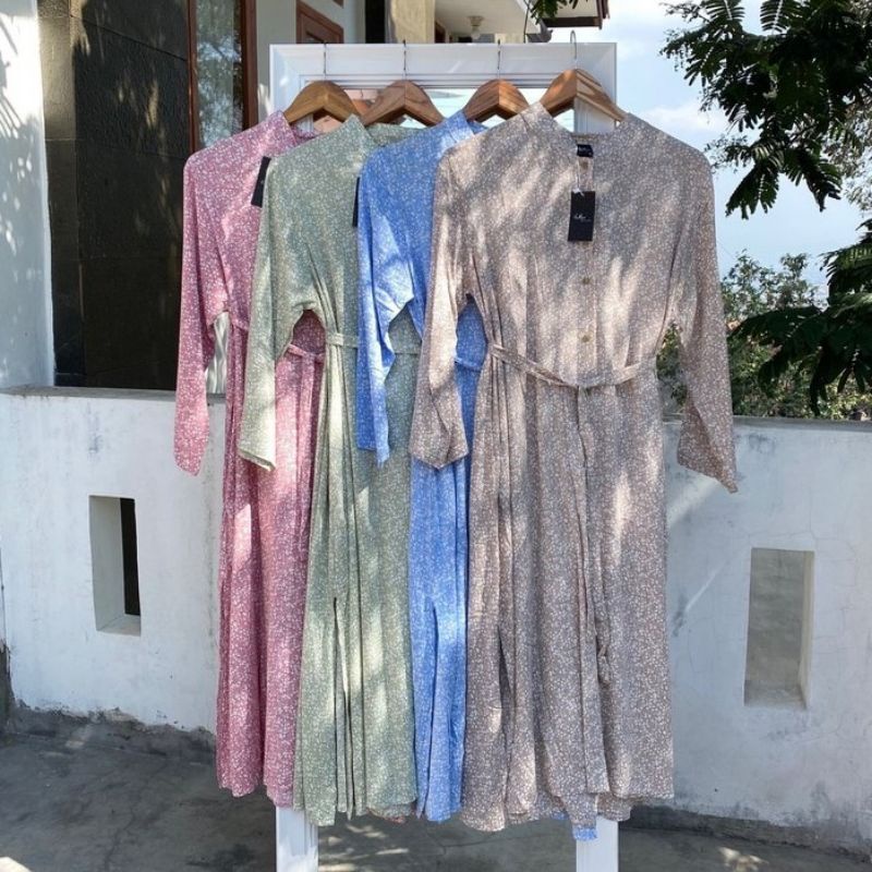 Outfix Slit Dress Flawy Brown Size XL