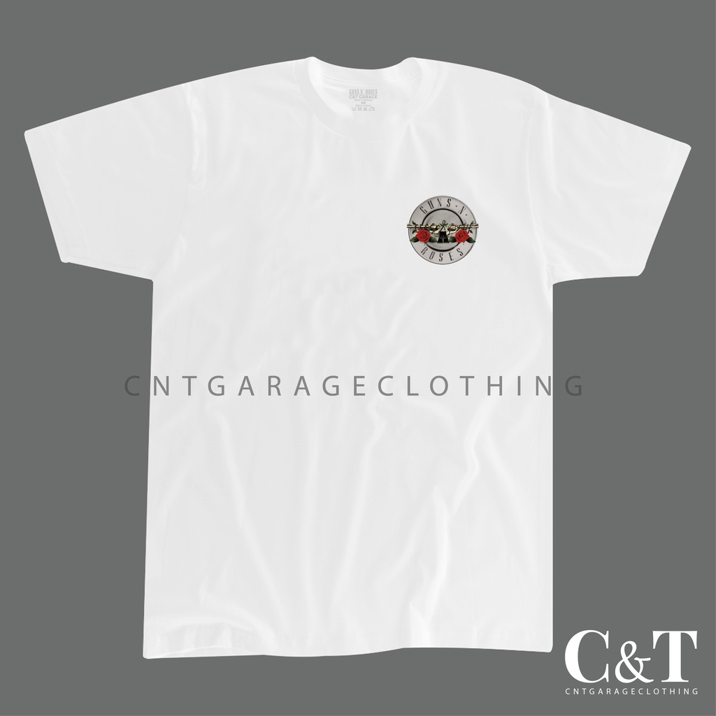 CNTGARAGECLOTHING | GUNS N ROSES WHITE ON GREY | GNR 152 | SHIRT SHIRTS TSHIRT DISTRO KAOS BAND VINT