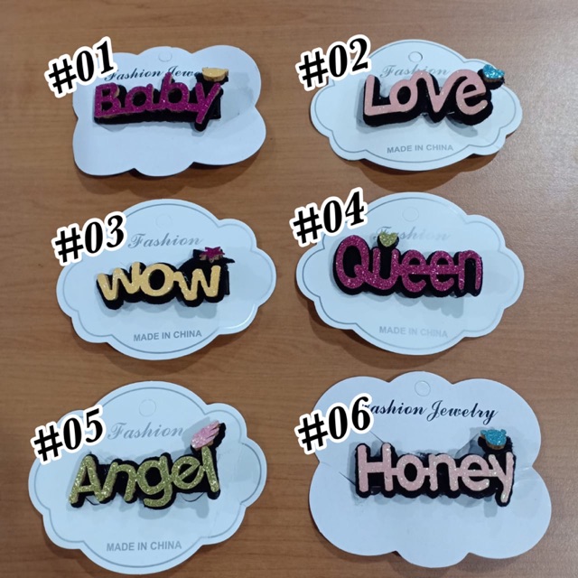 Jepitan Rambut Anak Model Tulisan ~ Penjepit Rambut Anak ~ Hairclip Anak ~ Hairpin Anak