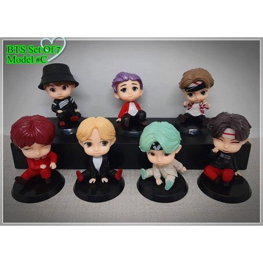 Set Of 7 Mini Figure BTS Tiny Tan MIC DROP - Pajangan BTS Tiny Tan - Model #C