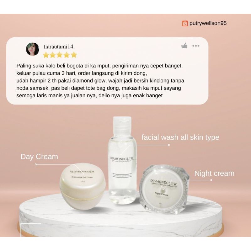 Diamond Glow Paket/ Diamond Glow / Bogota / cream wajah / glowing-1