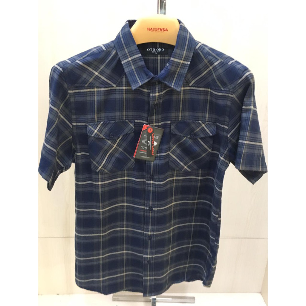 Kemeja Man Oto Ono / Kemeja Kotak Pria Hassenda / Baju Murah