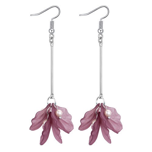 LRC anting gantung Elegant  Flower Shape Decorated Earrings