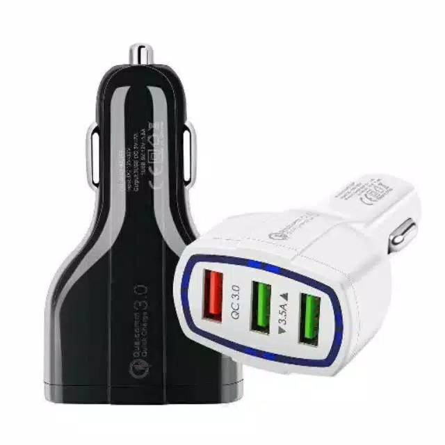 Travel charger mobil Saver car Qualcomm QC 3.0A 3USB Original