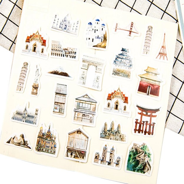 

Sticker Iconic Place Country World Scrapbook DIY Bujo Planner Diary