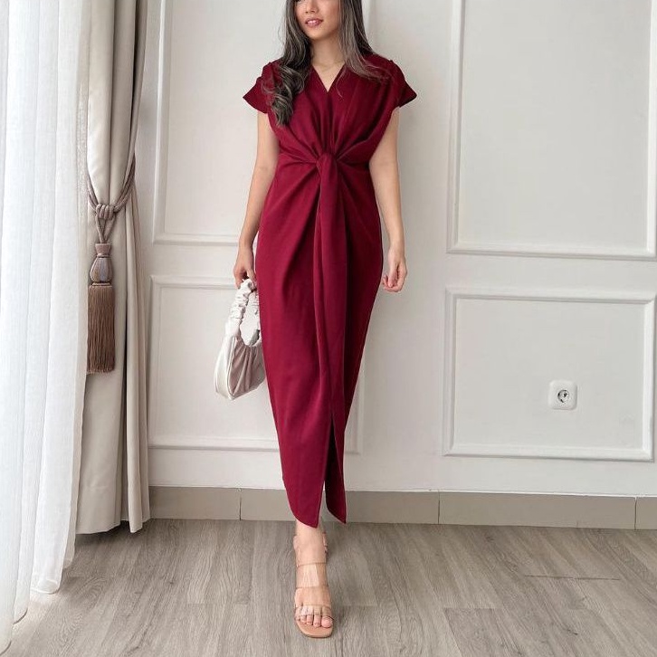 DRESS YUANITA | Dress Panjang Maxi Wanita Bahan Wedges Murah Premium Formal Pesta Kondangan