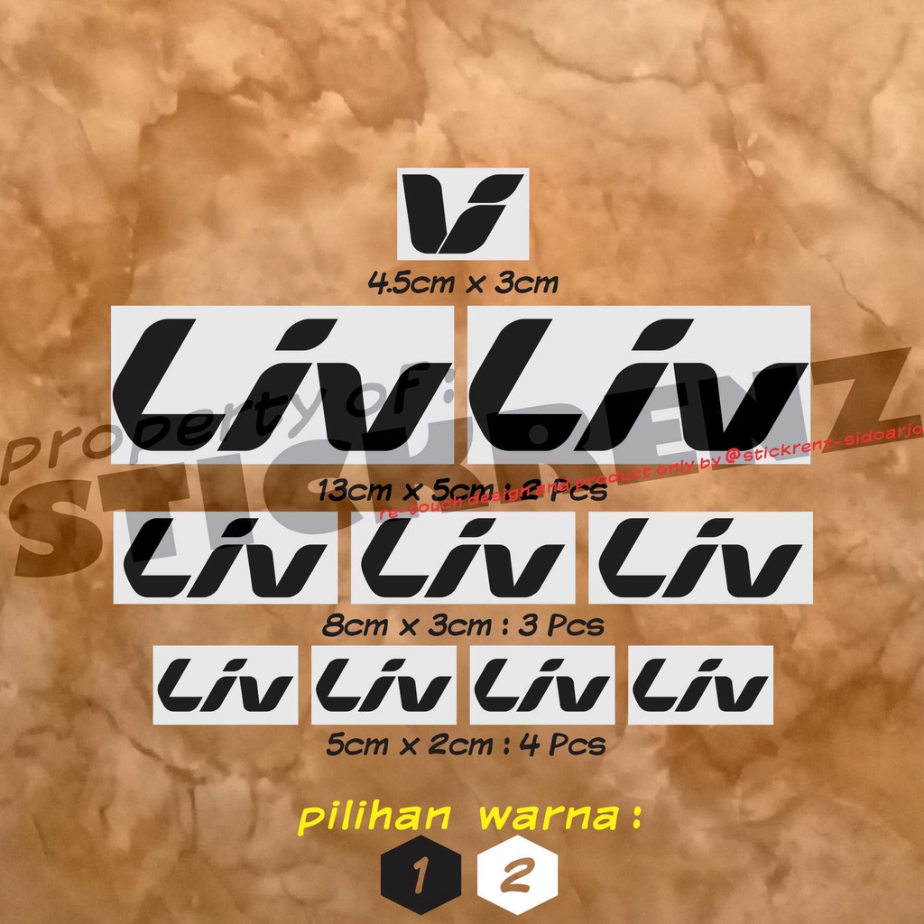 Cutting Sticker Stiker Frame Sepeda Roadbike Fixie Liv 01 Custom