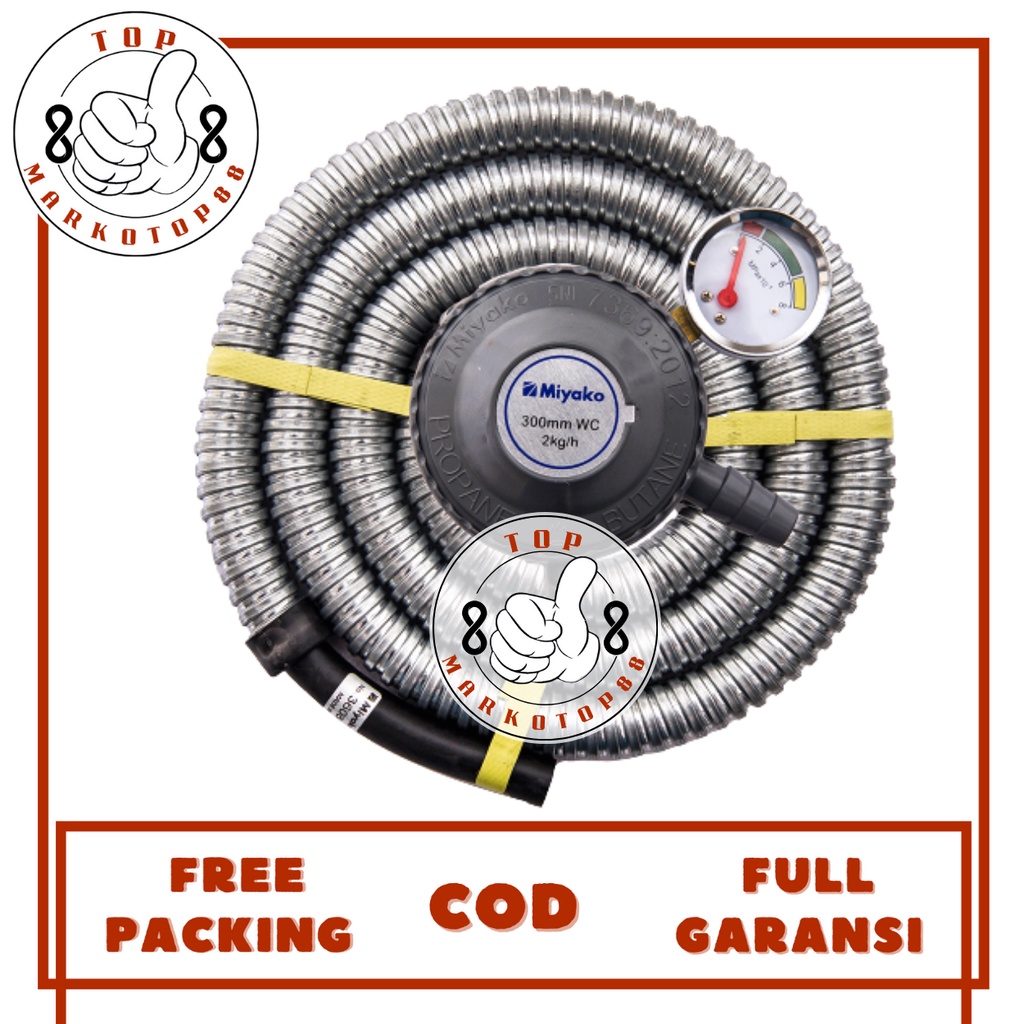 KEPALA REGULATOR GAS LPG TEKANAN TINGGI MIYAKO RMS206M KEPALA REGULATOR LEGULATOR KOMPOR GAS LPG ELP