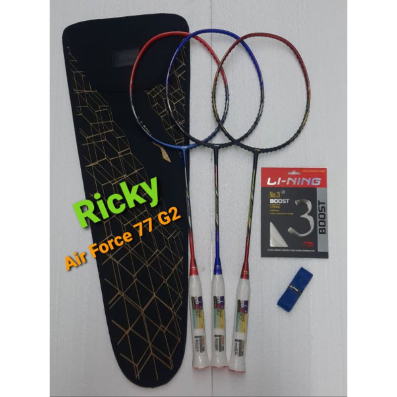 RAKET BADMINTON LINING AIR FORCE 77 G2 - HIGH TENSION - HEAD HEAVY - FLEXIBLE SHAFT/ORIGINAL LI-NING