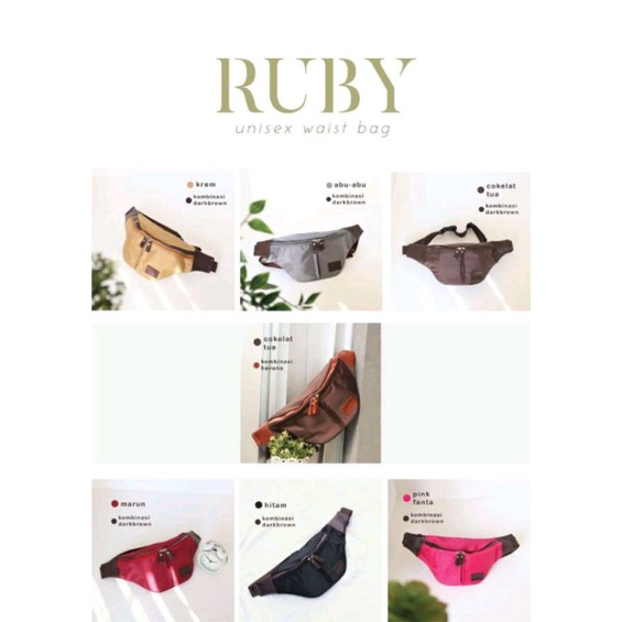 [READY] Ruby Waistbag FREE GIFT 100% ORIGINAL by Hody | tas cewek tas cowok | GARANSI bisa COD