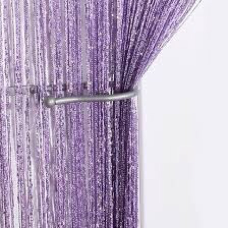 TIRAI BENANG GLITER UNGU MUDA/TIRAI GLITER/TIRAI PINTU/TIRAI BENANG/TIRAI UNIK/TIRAI KOREA