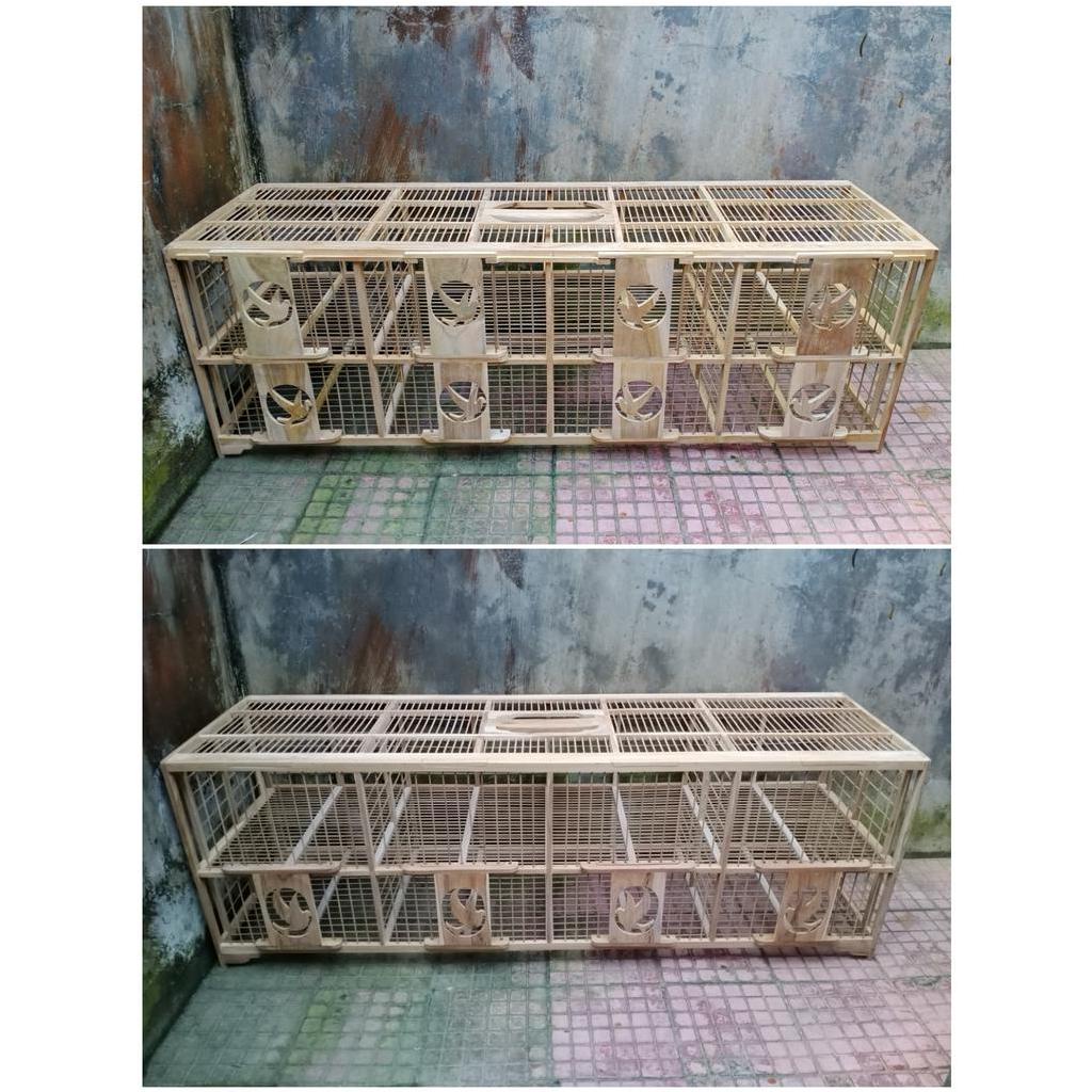Dongdang Merpati 8 Pintu Kayu Jati Jeruji Bambu | Dondang Merpati Kayu Jati Asli | Kandang Merpati