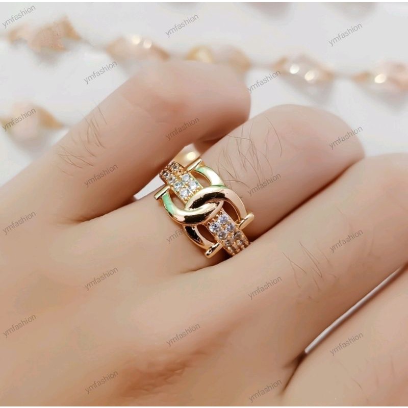 cincin xuping emas dengan permata zircon C02