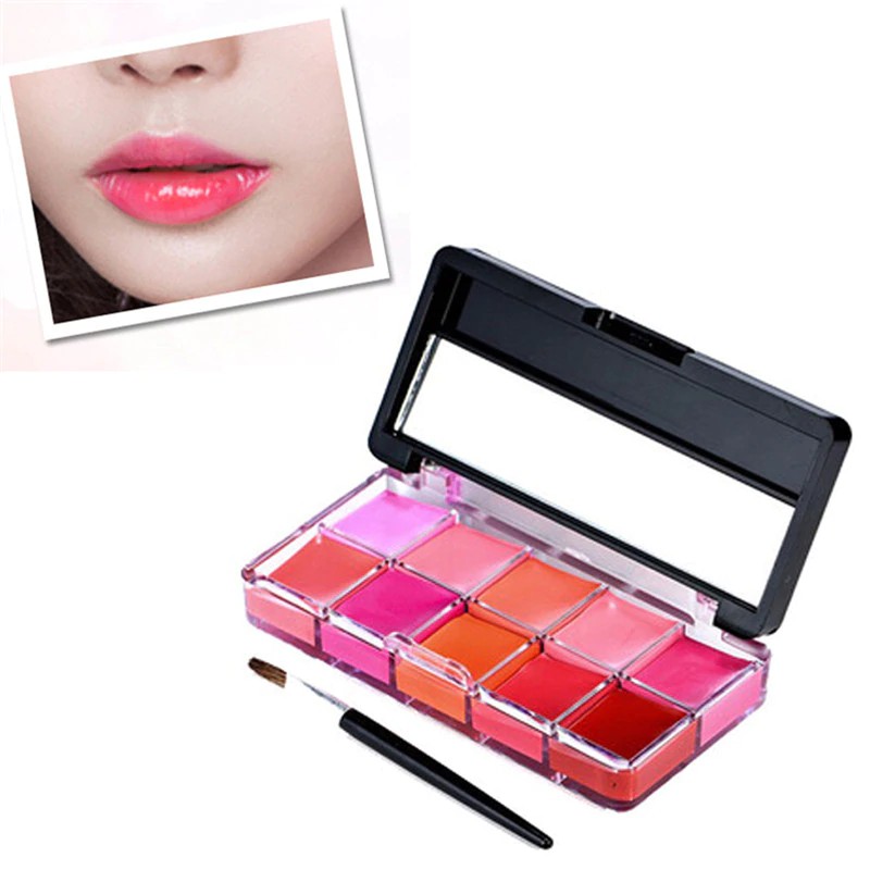 SETENGAH HARGA 10 Warna Beauty Make Up Lipstik Pelembab Lip Gloss Kosmetik Set Lipstik Palet