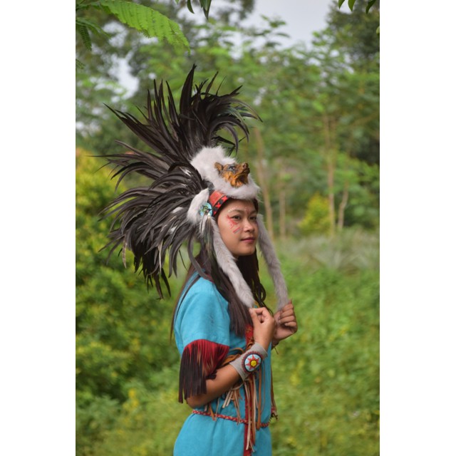 TOPI INDIAN - INDIAN HEADDRESS MOHAWK HITAM