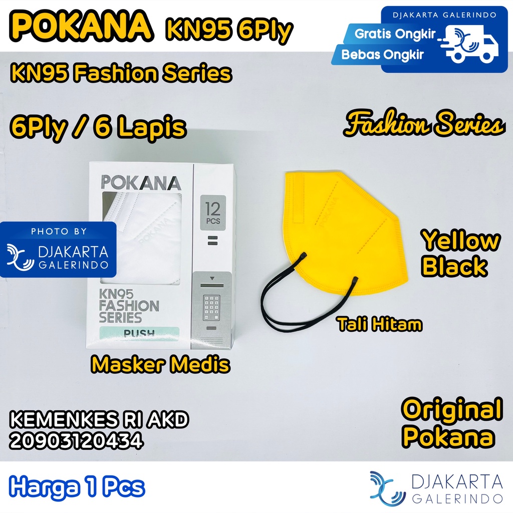 Masker POKANA KN95 6PLY Fashion Series Adult / Dewasa - Medical Mask / Masker Medis Fashion