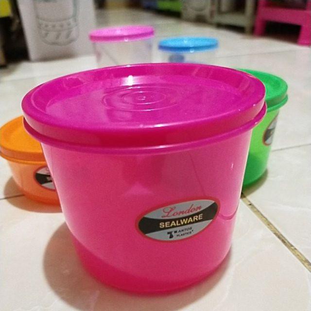 Toples London Kecil Plastik 250mL 350mL 450mL / Toples Sambal / Toples Mini Tantos / Kosmetik / Sealware