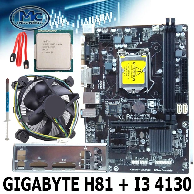 PAKETAN H81 GIGABYTE  Processor Intel Core i3 4130