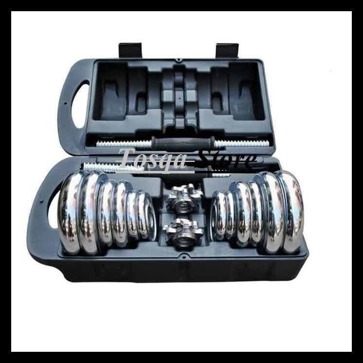 GRATIS  KHUSUS GOJEK Barbel / Dumbel / Dumble Chrome York Set 20kg