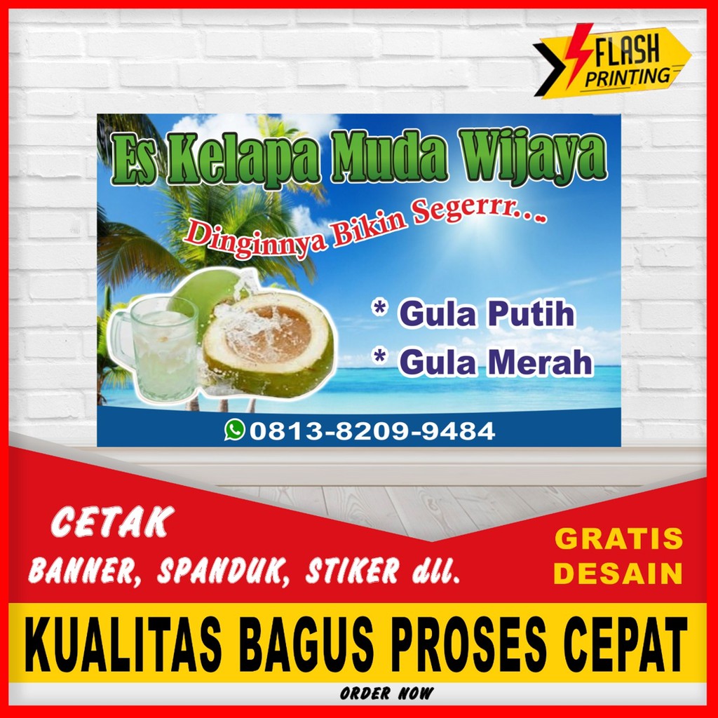 Spanduk / spanduk konter / spanduk custom / spanduk warung / spanduk es kelapa