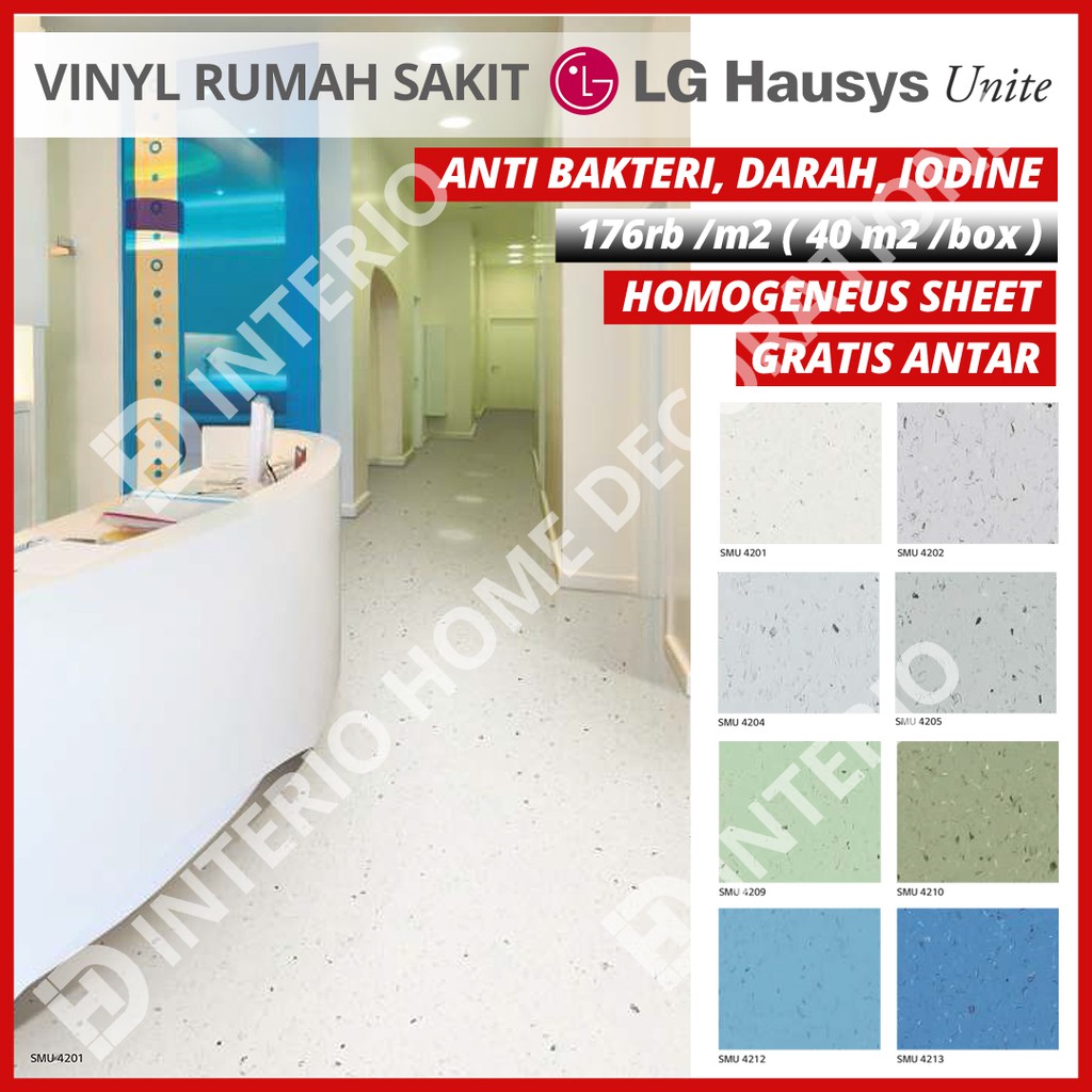 Vinyl Rumah Sakit LG Hausys Vinyl Roll Anti Bakteri Unite
