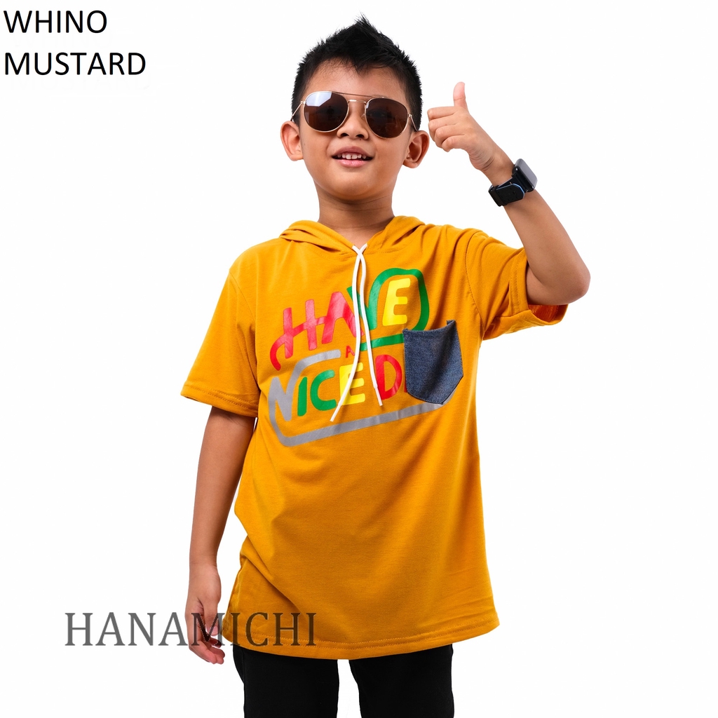 Hanamichi WHINO Hoodie Anak Sablon Lengan Pendek