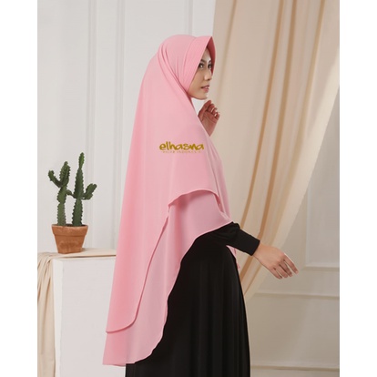 Hijab Instan XL Jumbo Hijab Ceruty 2 Layer Jilbab Instan  By Elhasna-1