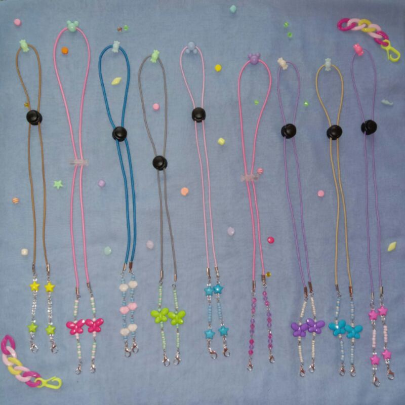 Strap Masker // 2in1 Konektor headloop Dan Kalung Masker // Strap Masker Manik Manik// Strap Masker 